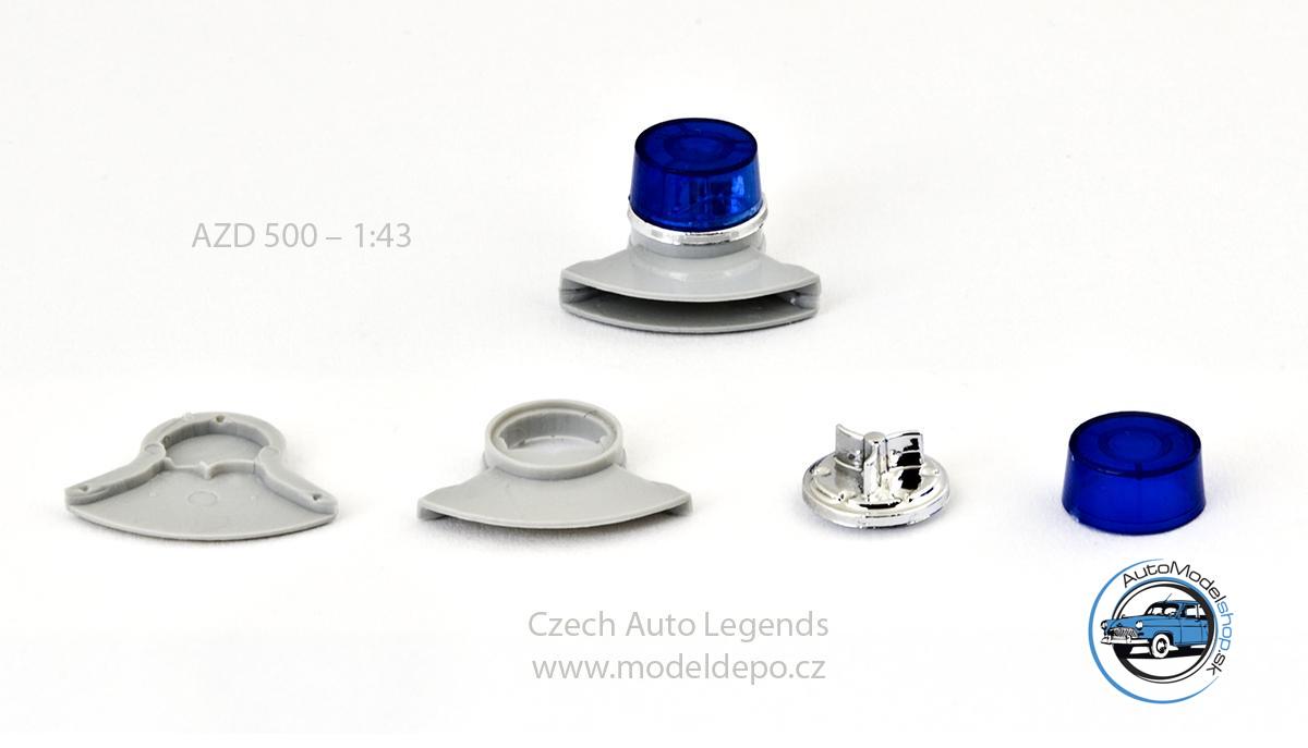 Maják AZD500 - modrý + šedý zvukovod - 1:43 Czech Auto Legend