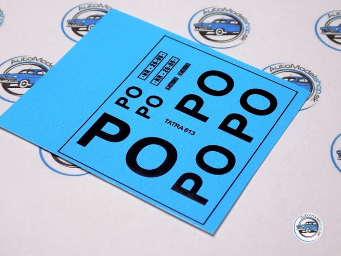 Dekálový aršík : Požiarna ochrana - Tatra 613 1:43