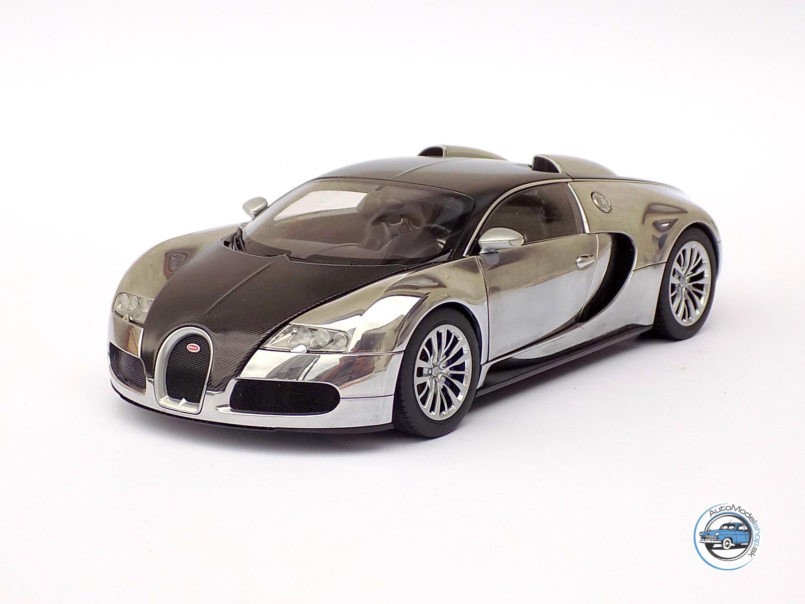 BUGATTI VEYRON 16.4 PUR SANG 2009 BLACK/ALUMINIUM - 1:18 AUTOART – Obrázok 2