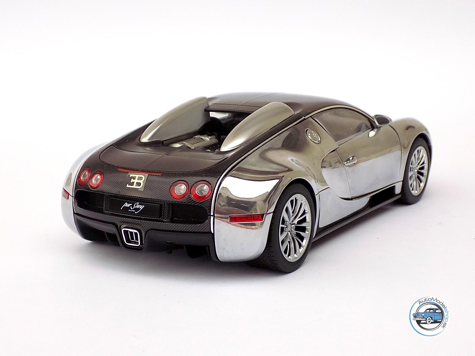 BUGATTI VEYRON 16.4 PUR SANG 2009 BLACK/ALUMINIUM - 1:18 AUTOART – Obrázok 3
