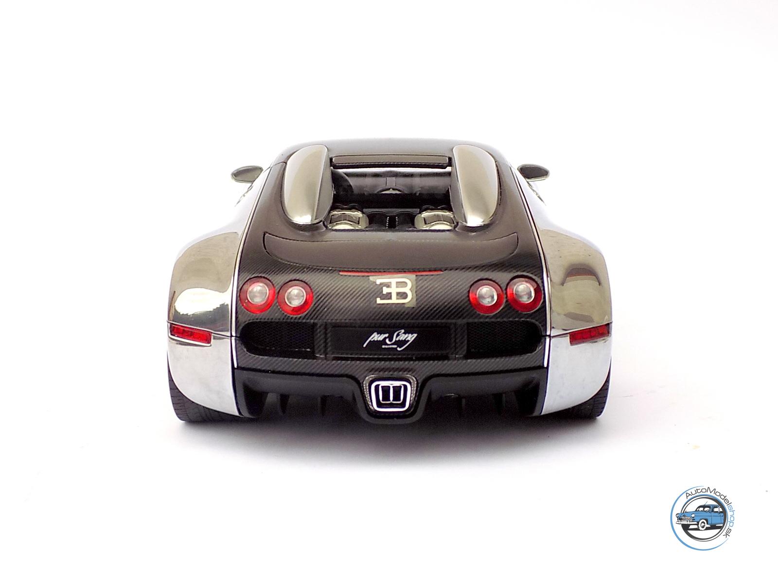BUGATTI VEYRON 16.4 PUR SANG 2009 BLACK/ALUMINIUM - 1:18 AUTOART – Obrázok 12