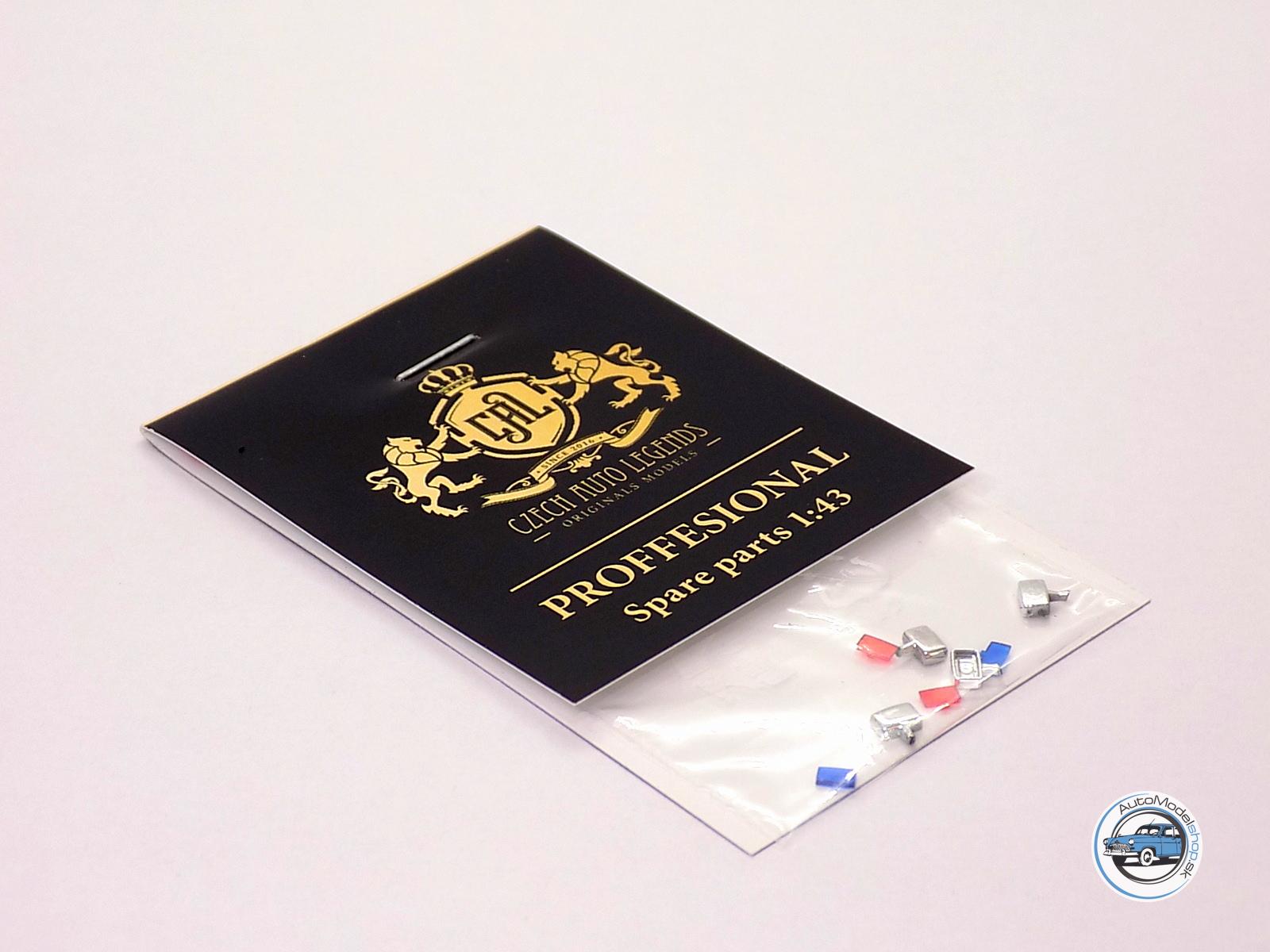 Sada svetiel PAL-Nové -Chrómové - modré/červené - 1:43 CAL – Obrázok 4