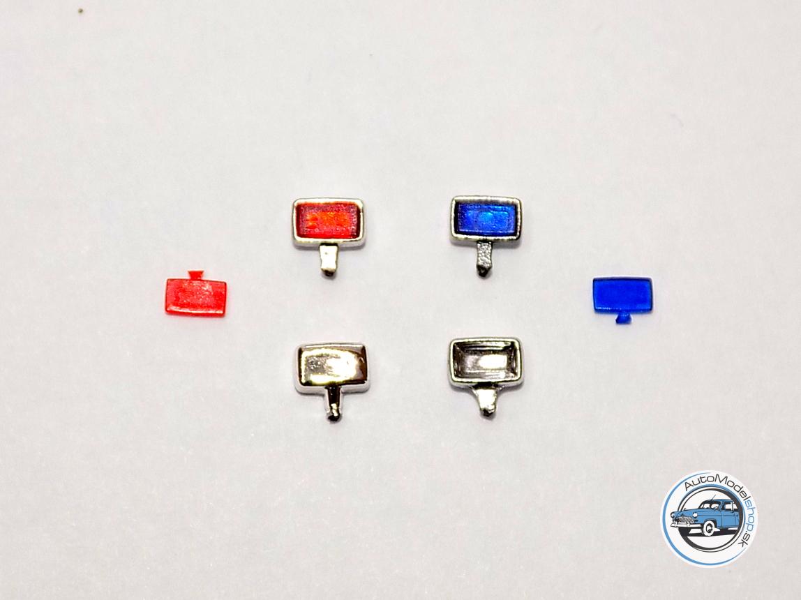 Sada svetiel PAL-Nové -Chrómové - modré/červené - 1:43 CAL – Obrázok 2