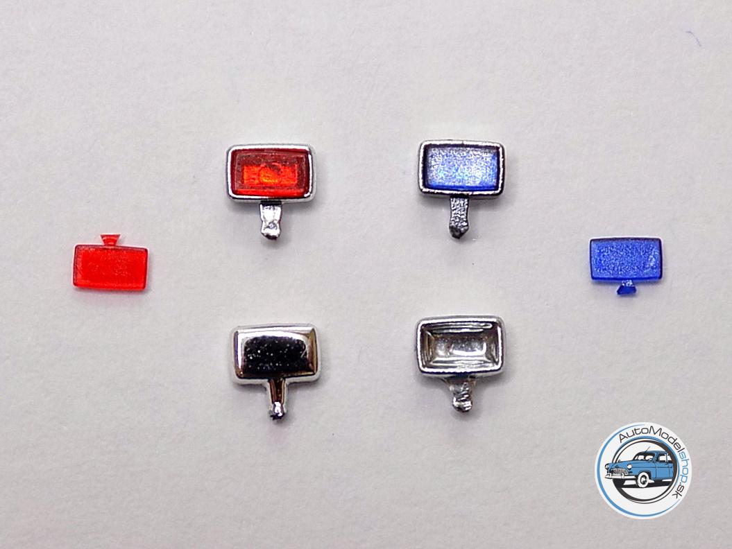 Sada svetiel PAL-Nové -Chrómové - modré/červené - 1:43 CAL – Obrázok 3