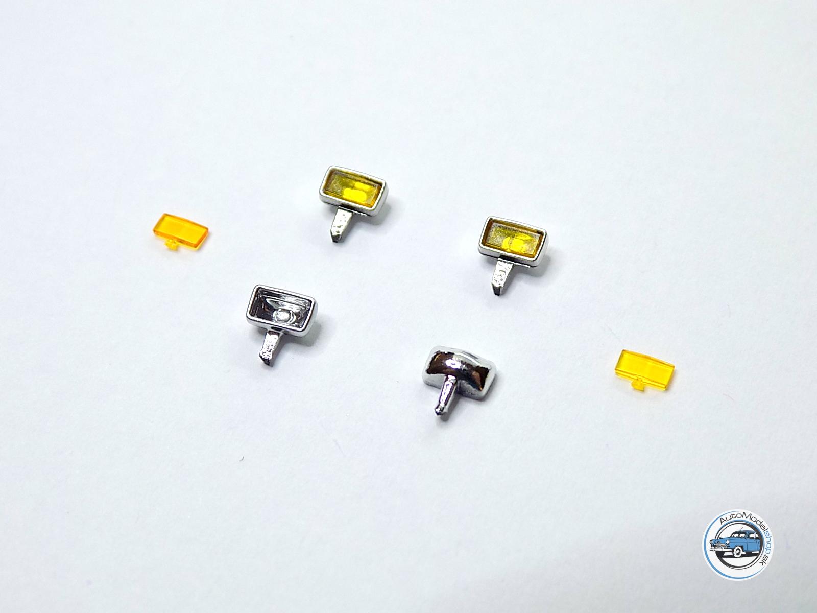 Sada svetiel PAL staré – Chrómové – žlté – 1:43 CAL – Obrázok 2