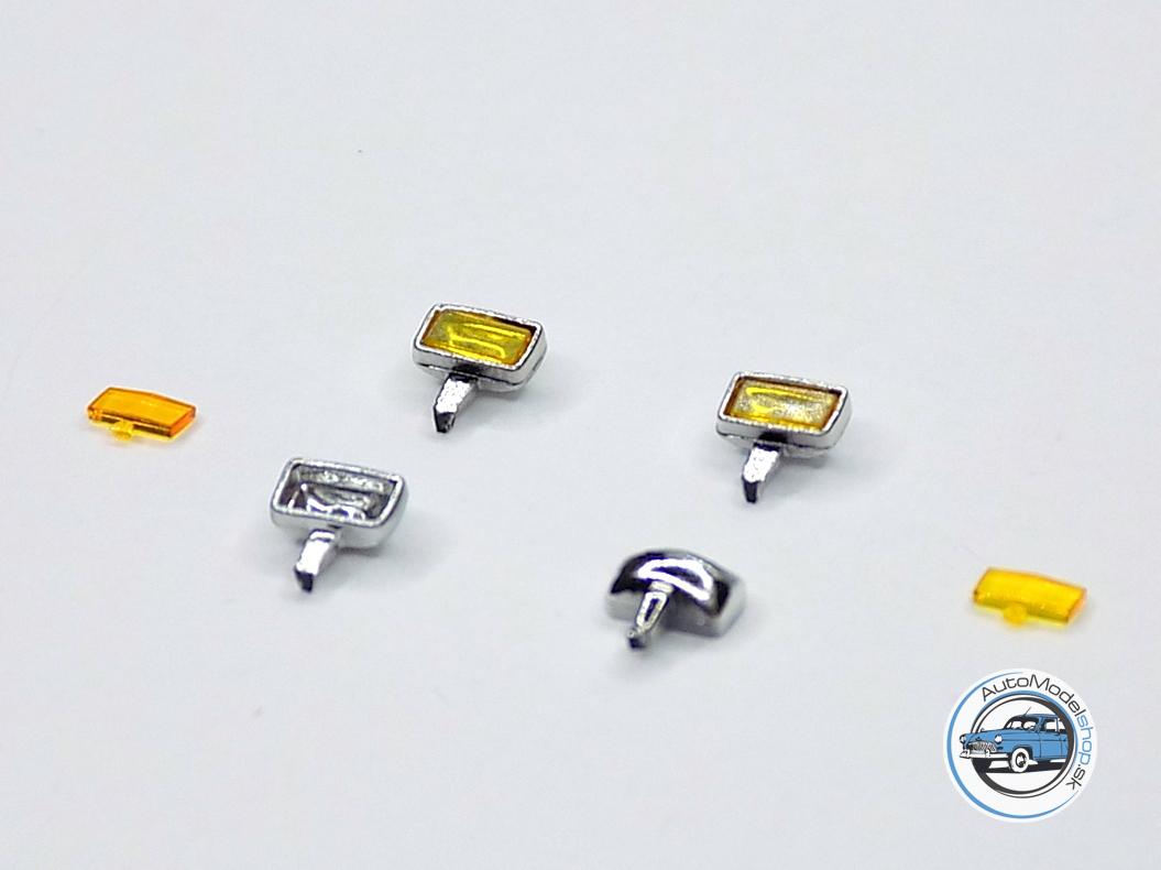 Sada svetiel PAL staré – Chrómové – žlté – 1:43 CAL – Obrázok 3