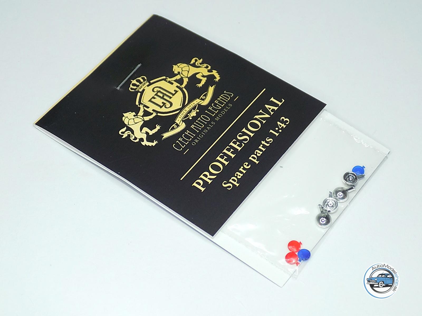 Sada prídavných svetiel 3,45mm - Chrómové modré/červené - 1:43 CAL – Obrázok 3