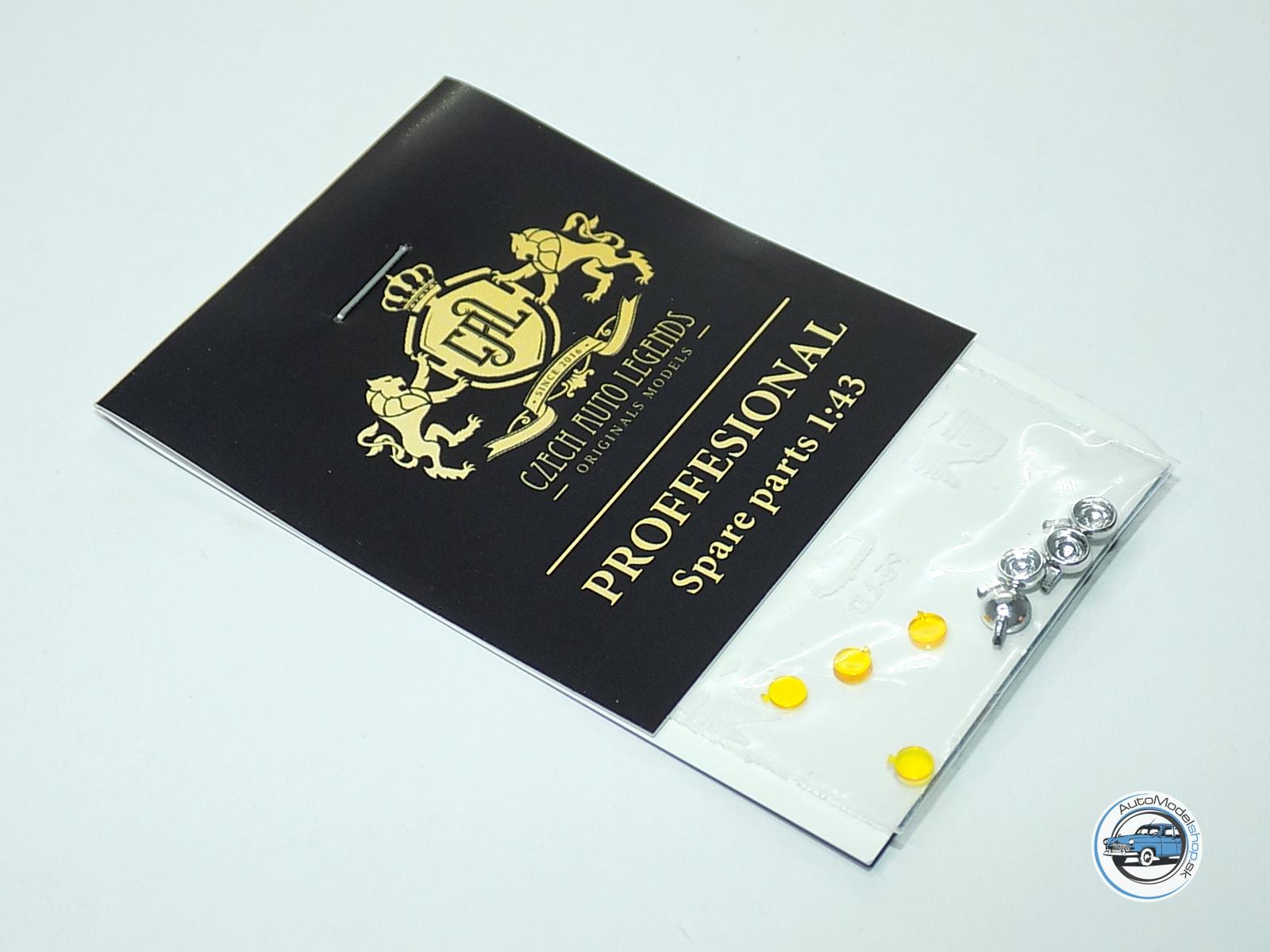 Sada prídavných svetiel 3,45mm - Chrómové žlté - dva tipy skiel v sade - 1:43 CAL – Obrázok 4