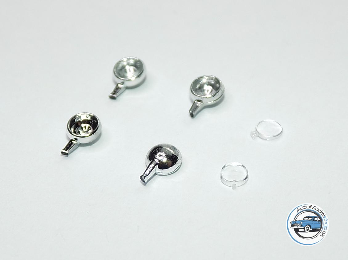 Sada prídavných svetiel 3,45mm - Chrómové číre - dva tipy skiel v sade - 1:43 CAL – Obrázok 2