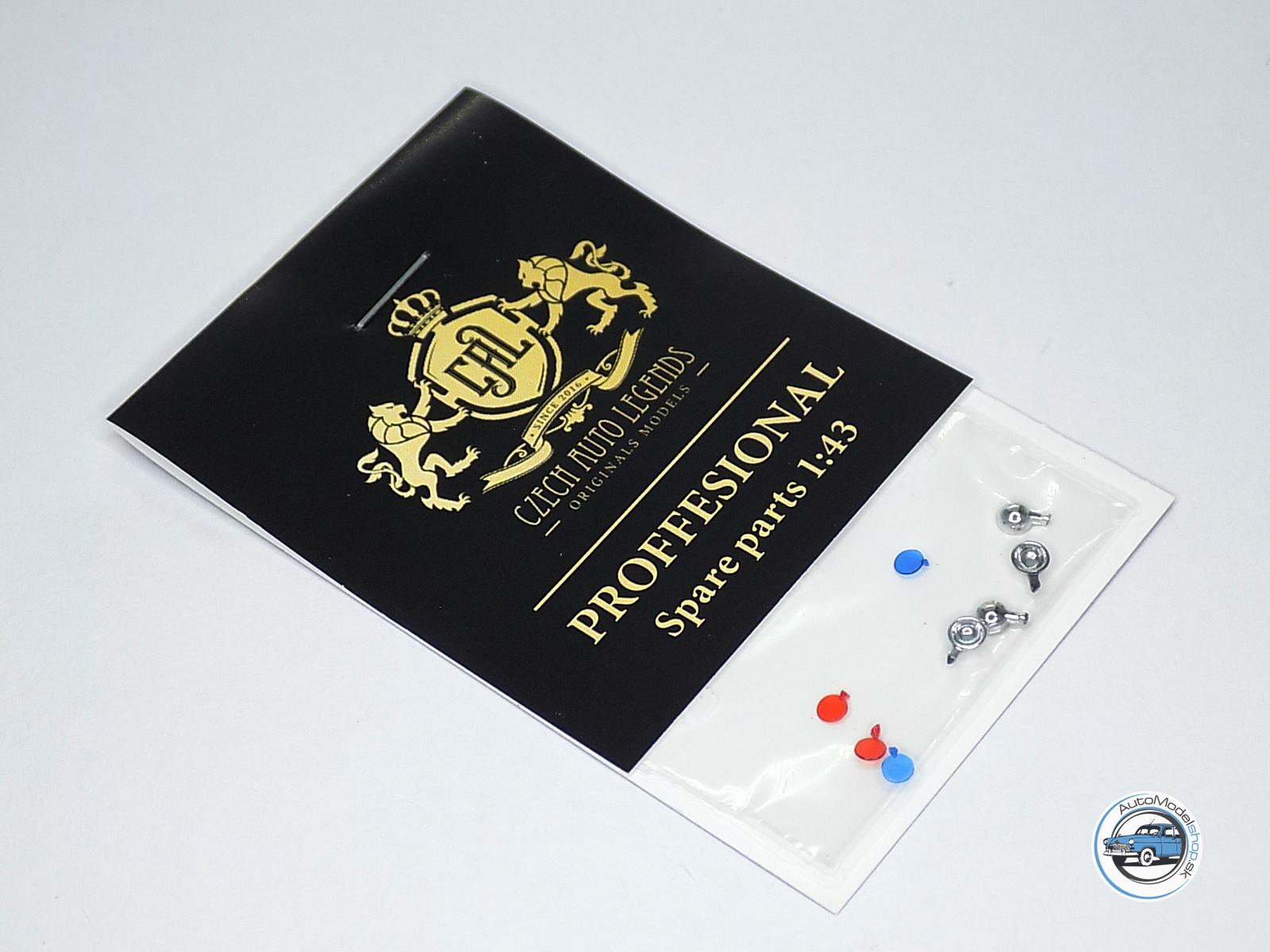 Sada prídavných svetiel 2,9 mm - Chrómové modré/červené - 1:43 CAL – Obrázok 4