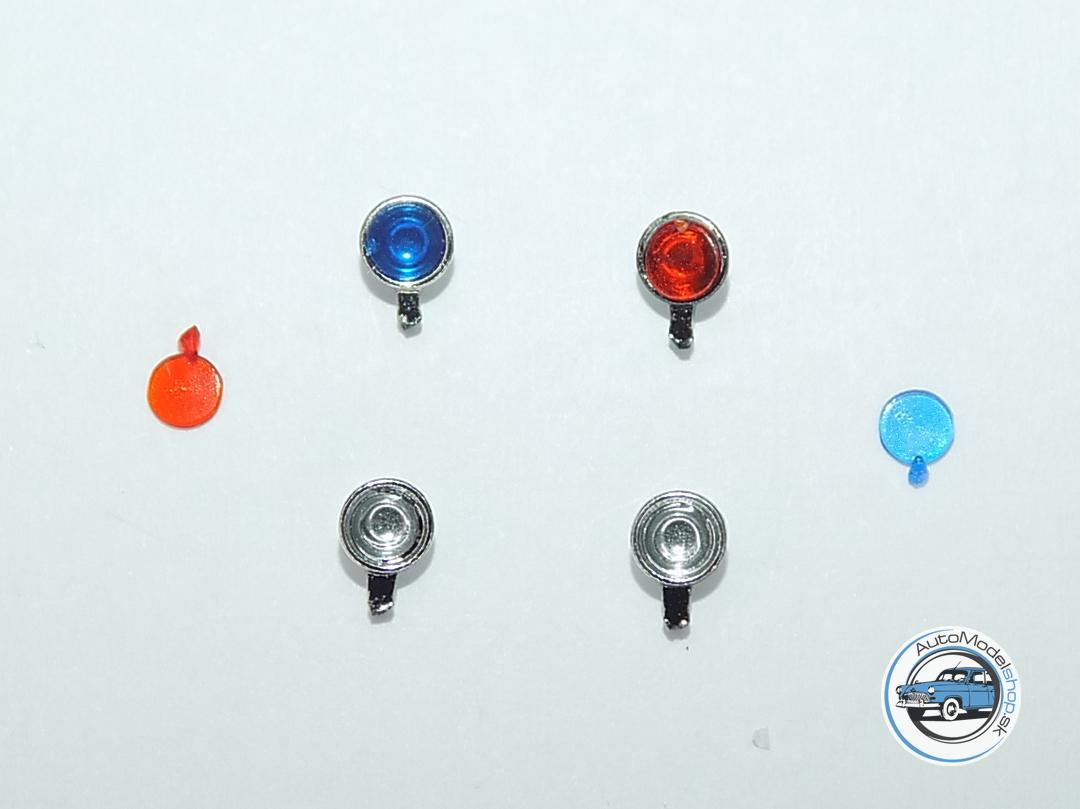 Sada prídavných svetiel 2,9 mm - Chrómové modré/červené - 1:43 CAL – Obrázok 2
