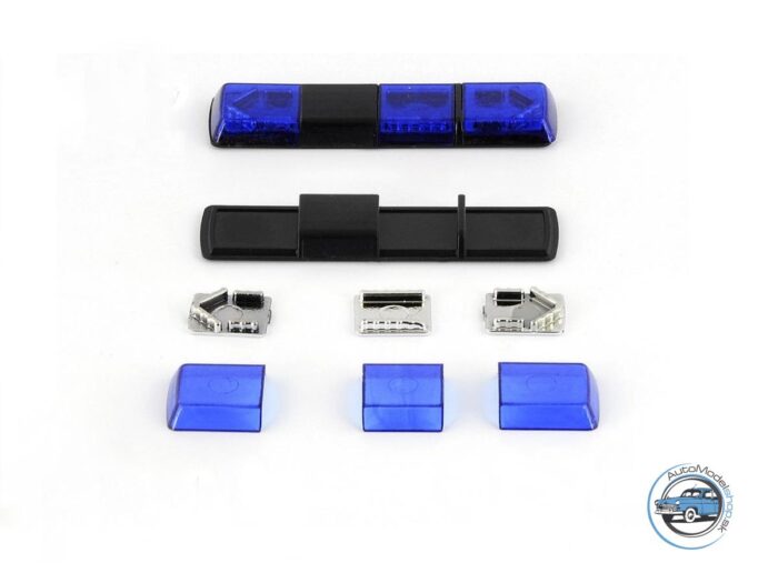 Výstražný maják Tesla Holomý VSL 012 LV − modrý − stavebnica − CAL 1:43