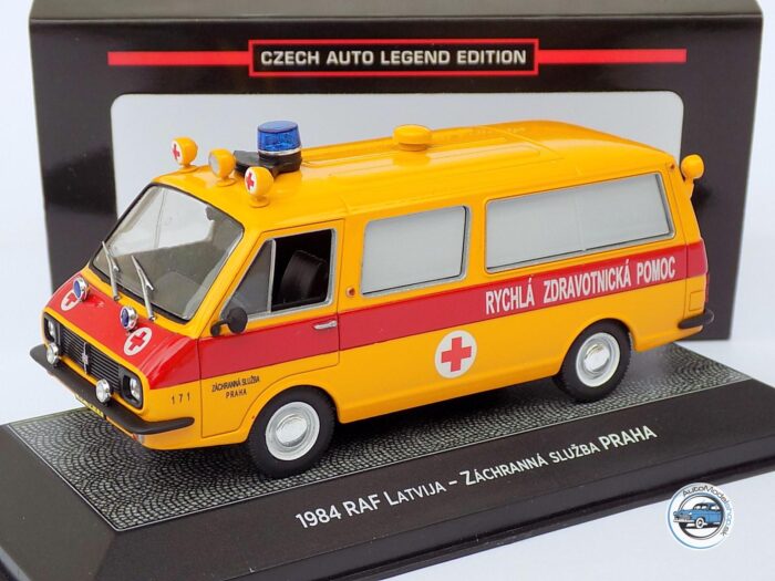 RAF LATVIA ( sanitka - ambulance )  – ZÁCHRANNÁ SLUŽBA PRAHA – 1:43 CZECH AUTO LEGEND