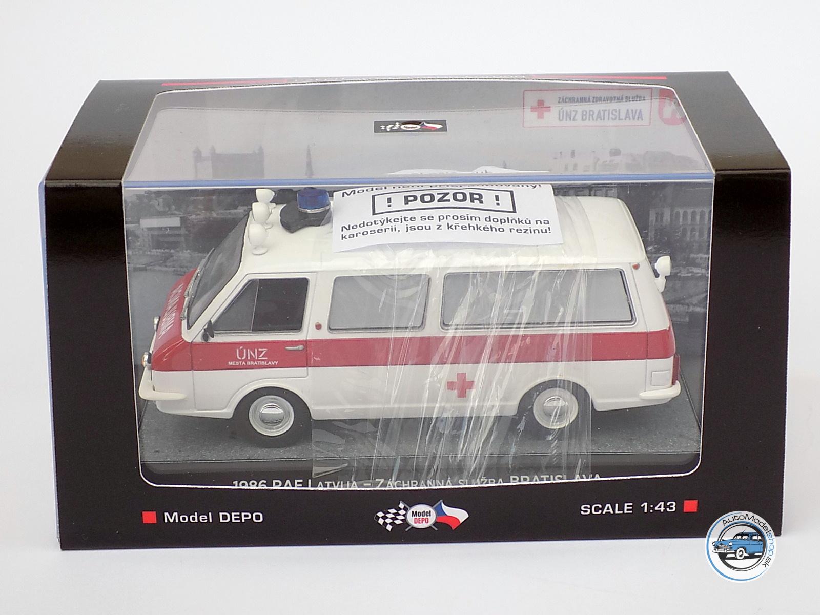 RAF LATVIA ( sanitka - ambulance ) – ZÁCHRANNÁ SLUŽBA KÚNZ BRATISLAVA – 1:43 CZECH AUTO LEGEND – Obrázok 6