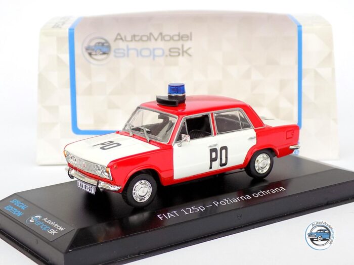 FIAT 125p - HASIČI / Požiarna ochrana Louny - Veliteľské vozidlo  - 1:43 Automodelshop