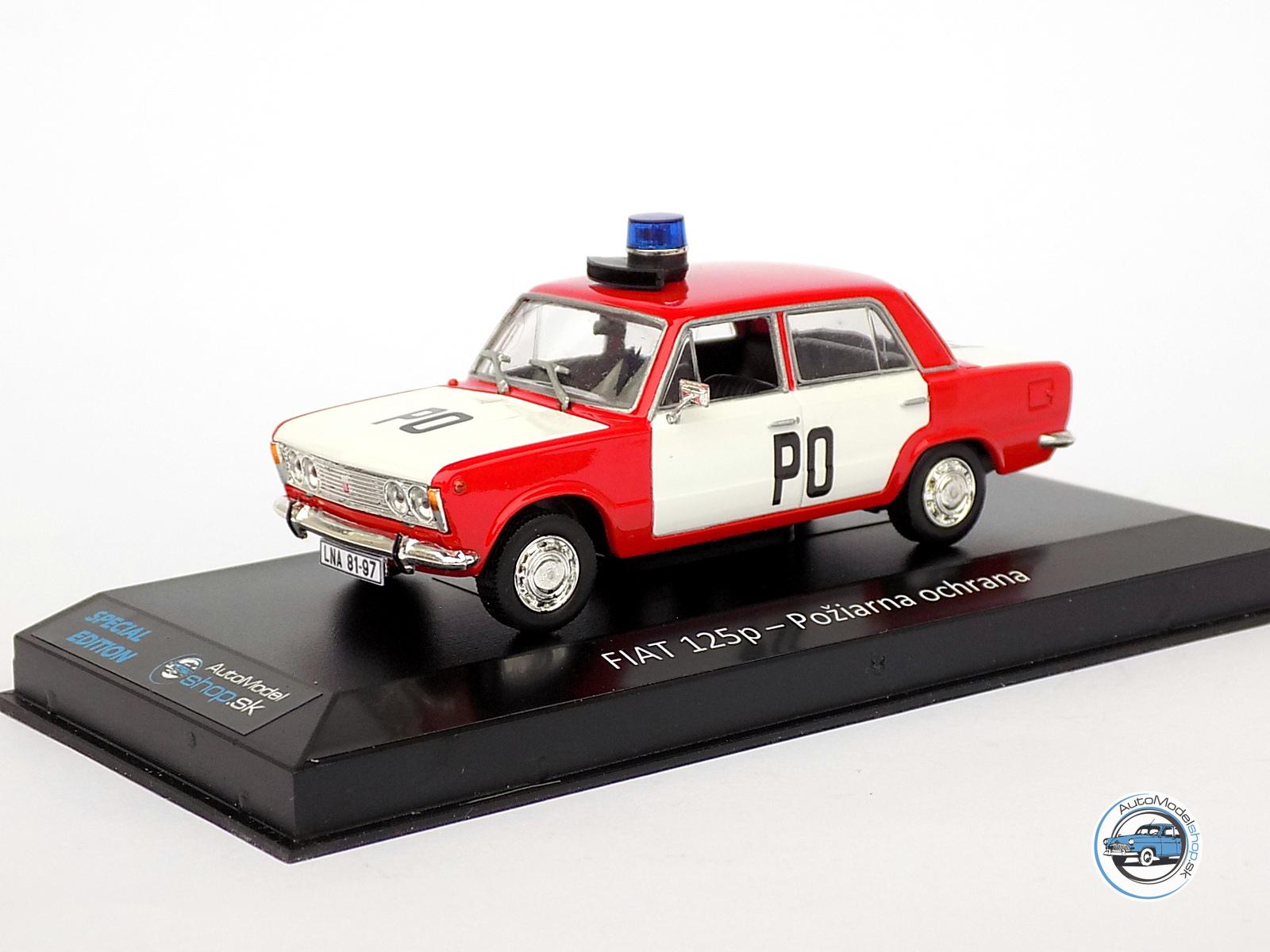 FIAT 125p - HASIČI / Požiarna ochrana Louny - Veliteľské vozidlo - 1:43 Automodelshop – Obrázok 2