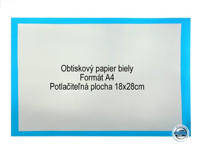 Obtiskový - dekálový papier pre modelárov - formát A4 biely