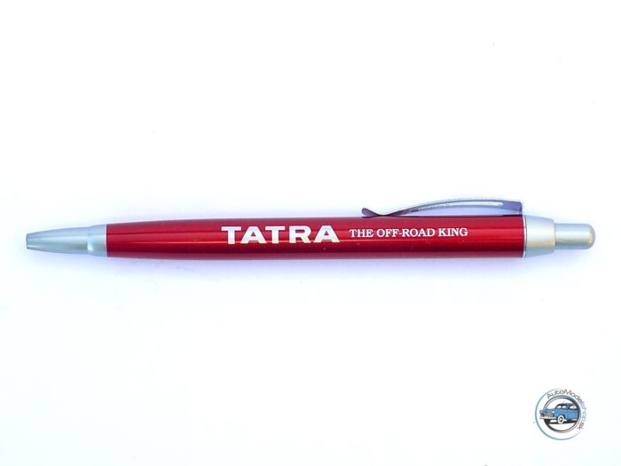 Plastové pero  TATRA THE OFF-ROAD KING červené - modrá náplň