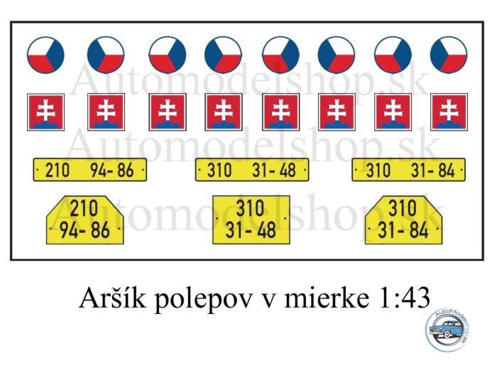 Aršík polepov ( obtiskov ) "armáda" - Mierka 1:43