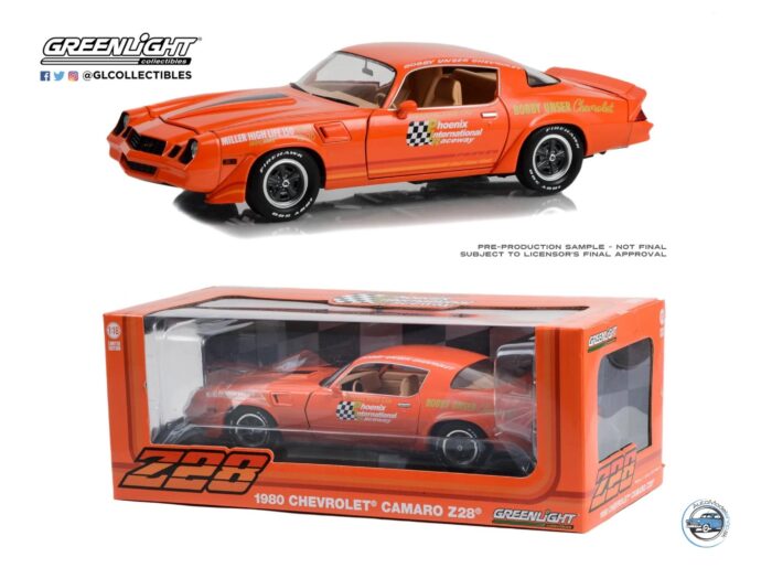 CHEVROLET CAMARO Z/28 OFFICIAL PACE CAR PHOENIX INTERNATIONAL RACEWAY 1980 - 1:18 GREENLIGHT