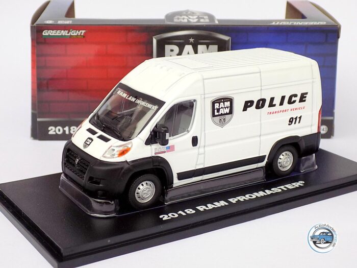 DODGE RAM 2500 PROMASTER VAN CARGO HIGH ROOF POLICE 2018 - 1:43 GREENLIGHT