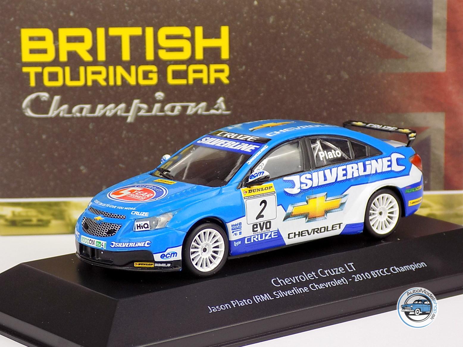 CHEVROLET CRUZE LT TEAM RML SILVERLINE CHEVROLET N 2 ŠAMPIÓN SEZÓNY BTCC 2010 JASON PLATO - 1:43 DeA