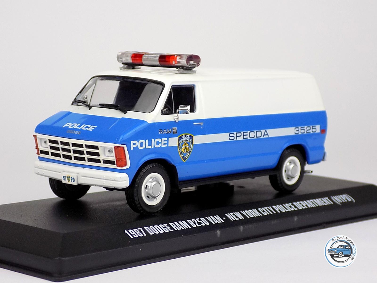 DODGE RAM B250 VAN NEW YORK POLICE DEPARTMENT NYPD - POLICIA USA 1987 - 1:43 GREENLIGHT – Obrázok 2