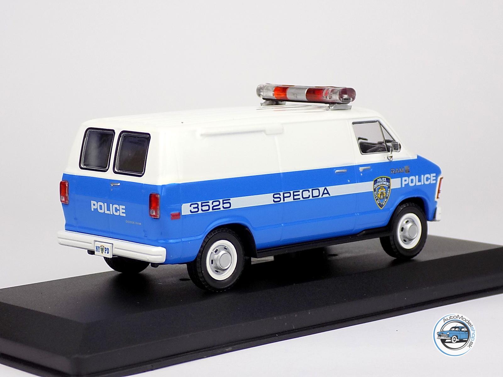 DODGE RAM B250 VAN NEW YORK POLICE DEPARTMENT NYPD - POLICIA USA 1987 - 1:43 GREENLIGHT – Obrázok 3
