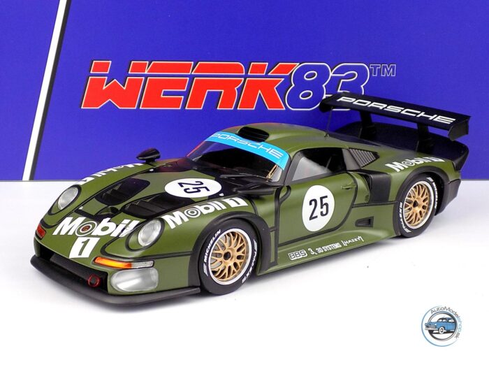 PORSCHE  911 GT1 3.2L TURBO TEAM PORSCHE AG MOBIL1 N 25 PRE QUALIFYING 2nd 24h LE MANS 1996 T.BOUTSEN - H.J.STUCK - B.WOLLEK -  1:18 WERK83