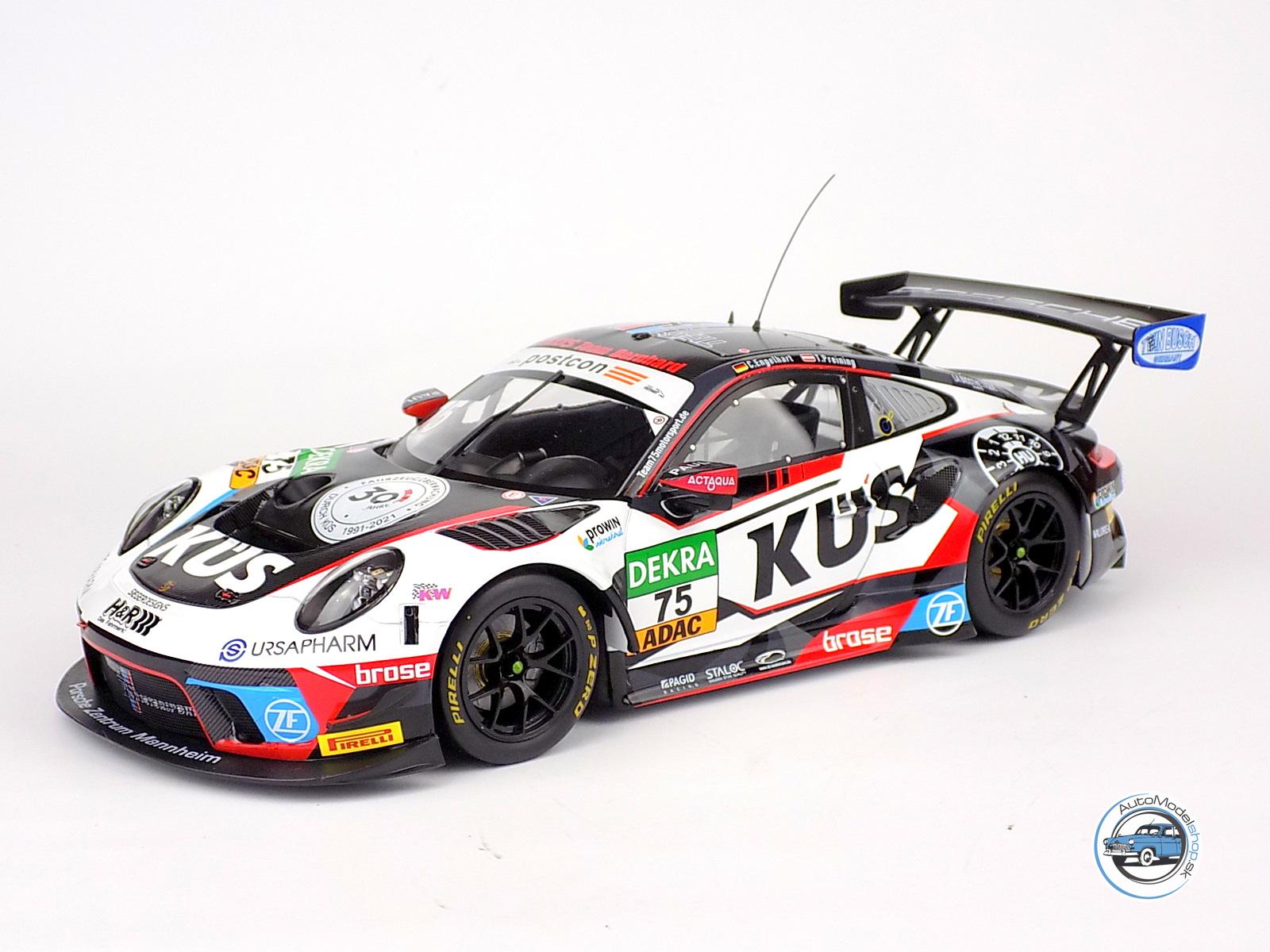 PORSCHE 911 991 GT3 R TEAM KUS 75 BERNHARD N 75 ADAC GT MASTERS 2021 C.ENGELHART - T.PREINING - 1:18 IXO – Obrázok 2