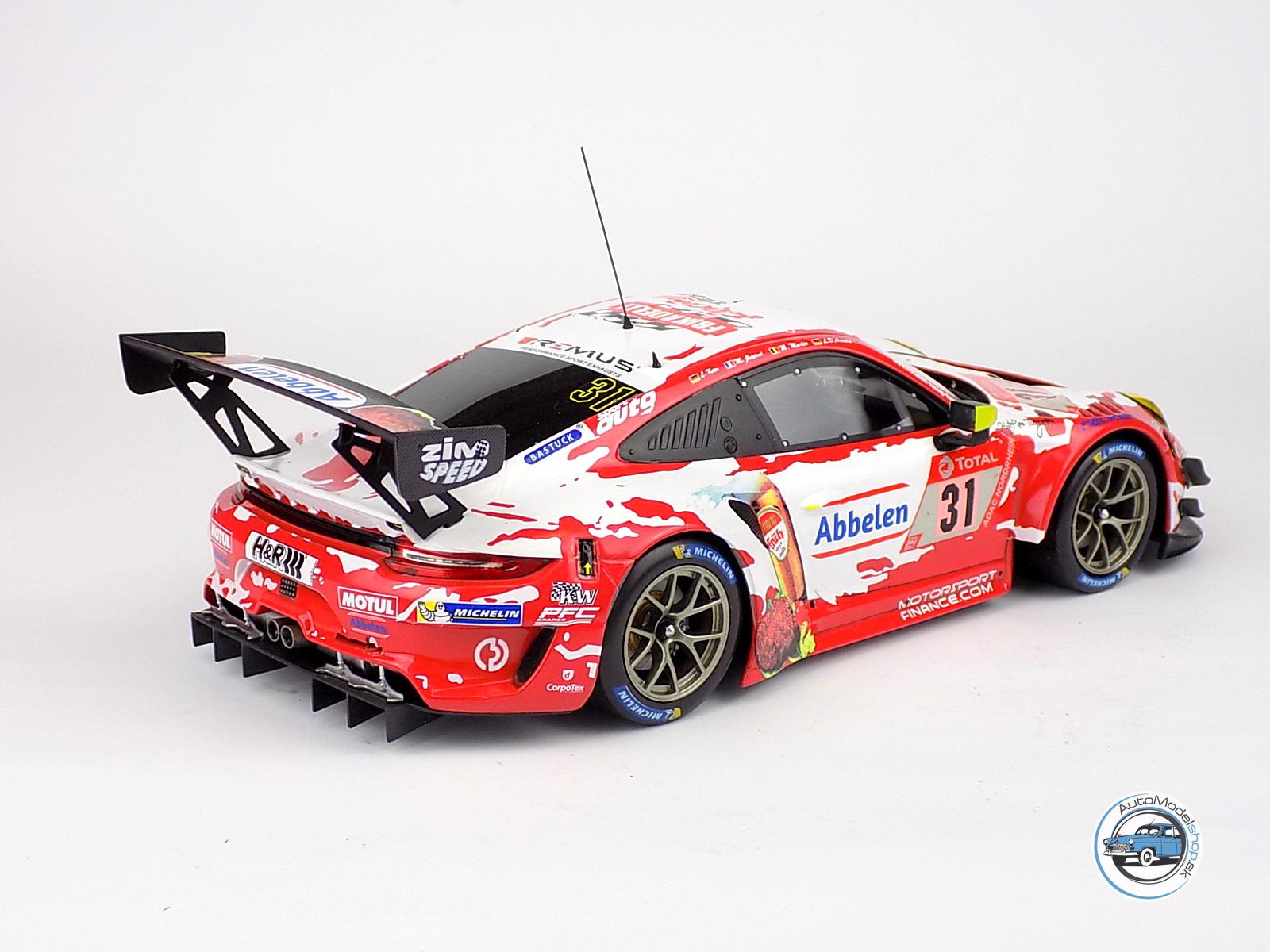 PORSCHE 911 991-2 GT3 R TEAM FRIKARELLI RACING N 31 24h NURBURGRING 2020 LANCE DAVID ARNOLD - MATHIEU JAMINET - LARS KERN - MAXIME MARTIN - 1:18 IXO – Obrázok 3