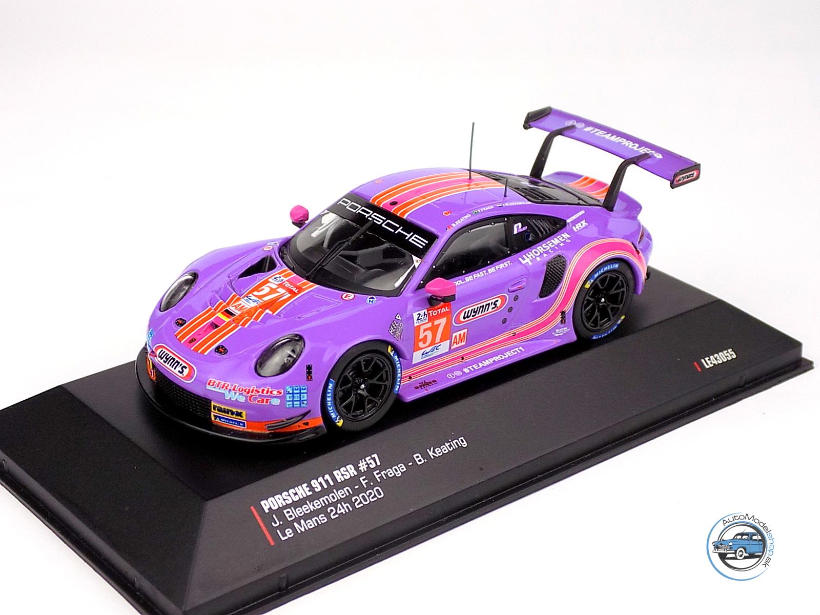 PORSCHE 911 991 RSR 4.0L TEAM PROJECT-1 N 57 24h LE MANS 2020 J.BLEEKEMOLEN - F.FRAGA - B.KEATING - 1:43 IXO – Obrázok 2