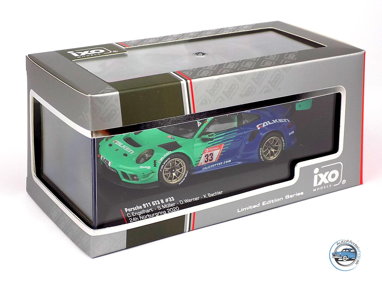 PORSCHE 911 991-2 GT3 R TEAM FALKEN MOTORSPORTS N 33 24h NURBURGRING 2020 K.BACHLER - S.MULLER - C.ENGELHART - D.WERNER - 1:43 IXO – Obrázok 5