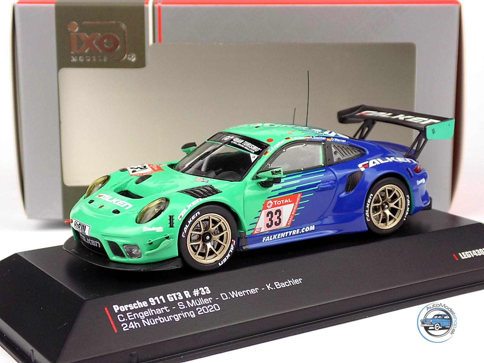 PORSCHE 911 991-2 GT3 R TEAM FALKEN MOTORSPORTS N 33 24h NURBURGRING 2020 K.BACHLER - S.MULLER - C.ENGELHART - D.WERNER - 1:43 IXO