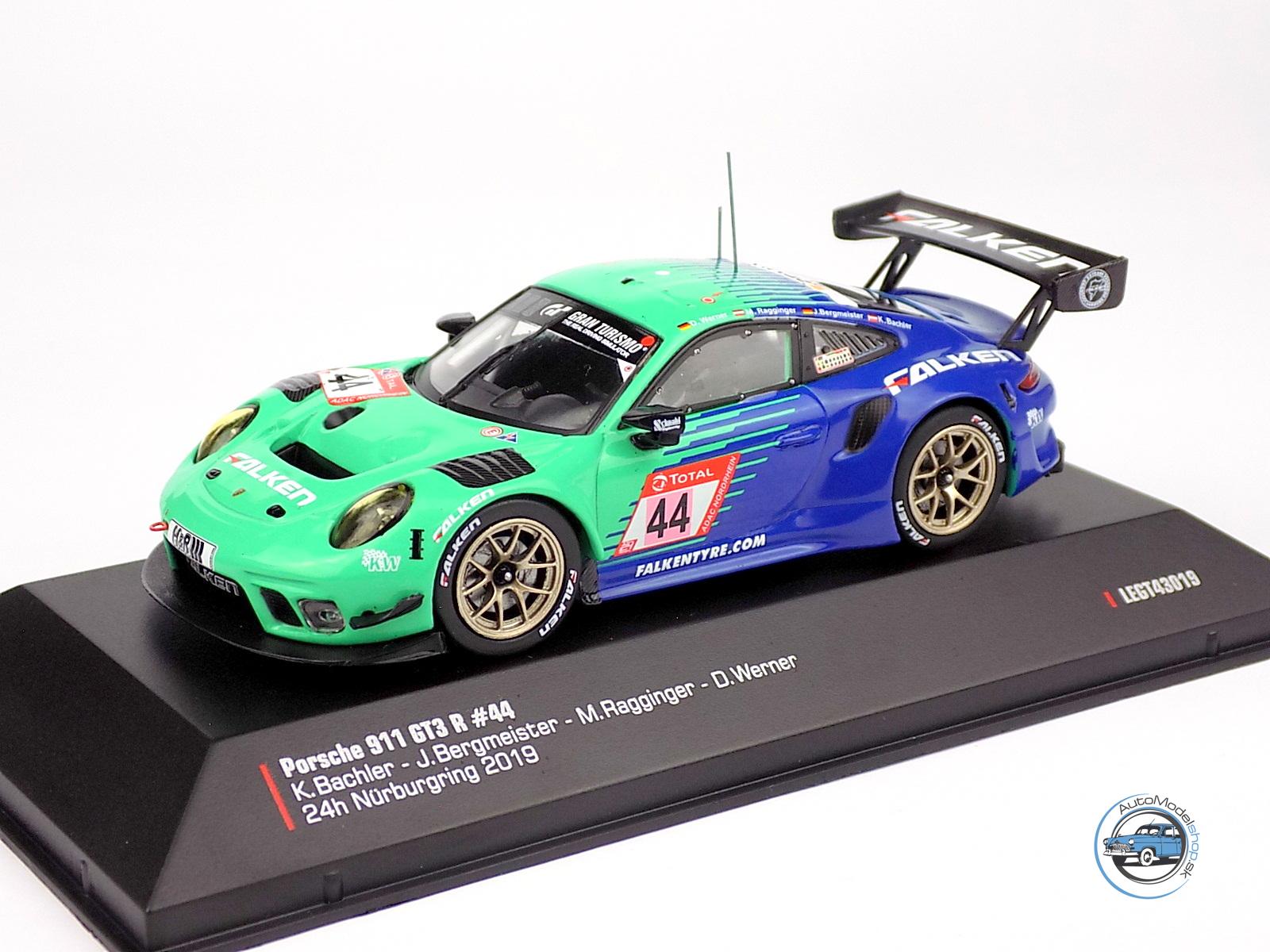 PORSCHE 911 991-2 GT3 R TEAM FALKEN MOTORSPORT N 44 24h NURBURGRING 2019 K.BACHLER - J.BERGMEISTER - M.RAGGINGER - D.WERNER - 1:43 IXO – Obrázok 2