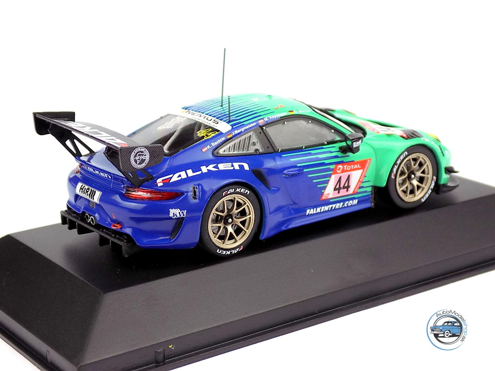 PORSCHE 911 991-2 GT3 R TEAM FALKEN MOTORSPORT N 44 24h NURBURGRING 2019 K.BACHLER - J.BERGMEISTER - M.RAGGINGER - D.WERNER - 1:43 IXO – Obrázok 3