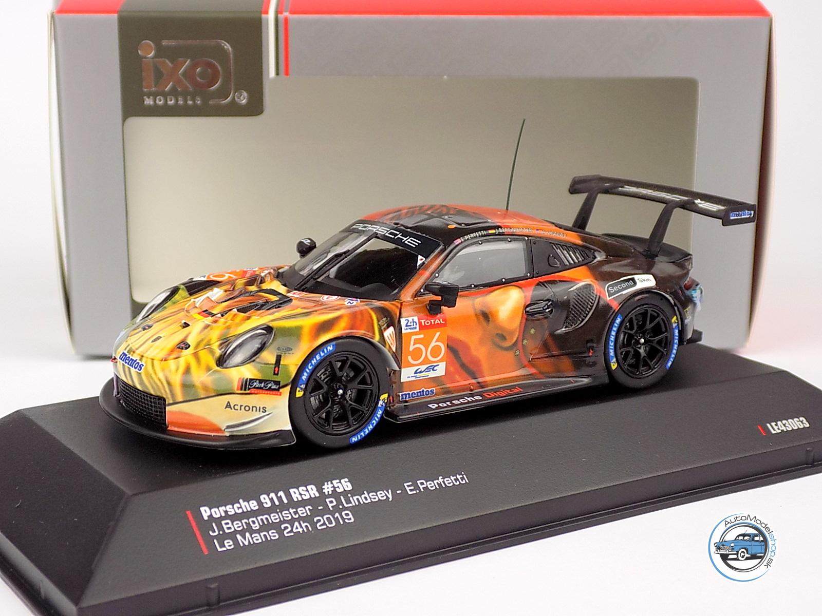 PORSCHE 911 991 RSR TEAM PROJEKT N 56 VÍŤAZ LMGTE AM CLASS 24h LE MANS 2019 J.BERGMEISTER - P.LINDSEY - E.PERFETTI - 1:43 IXO