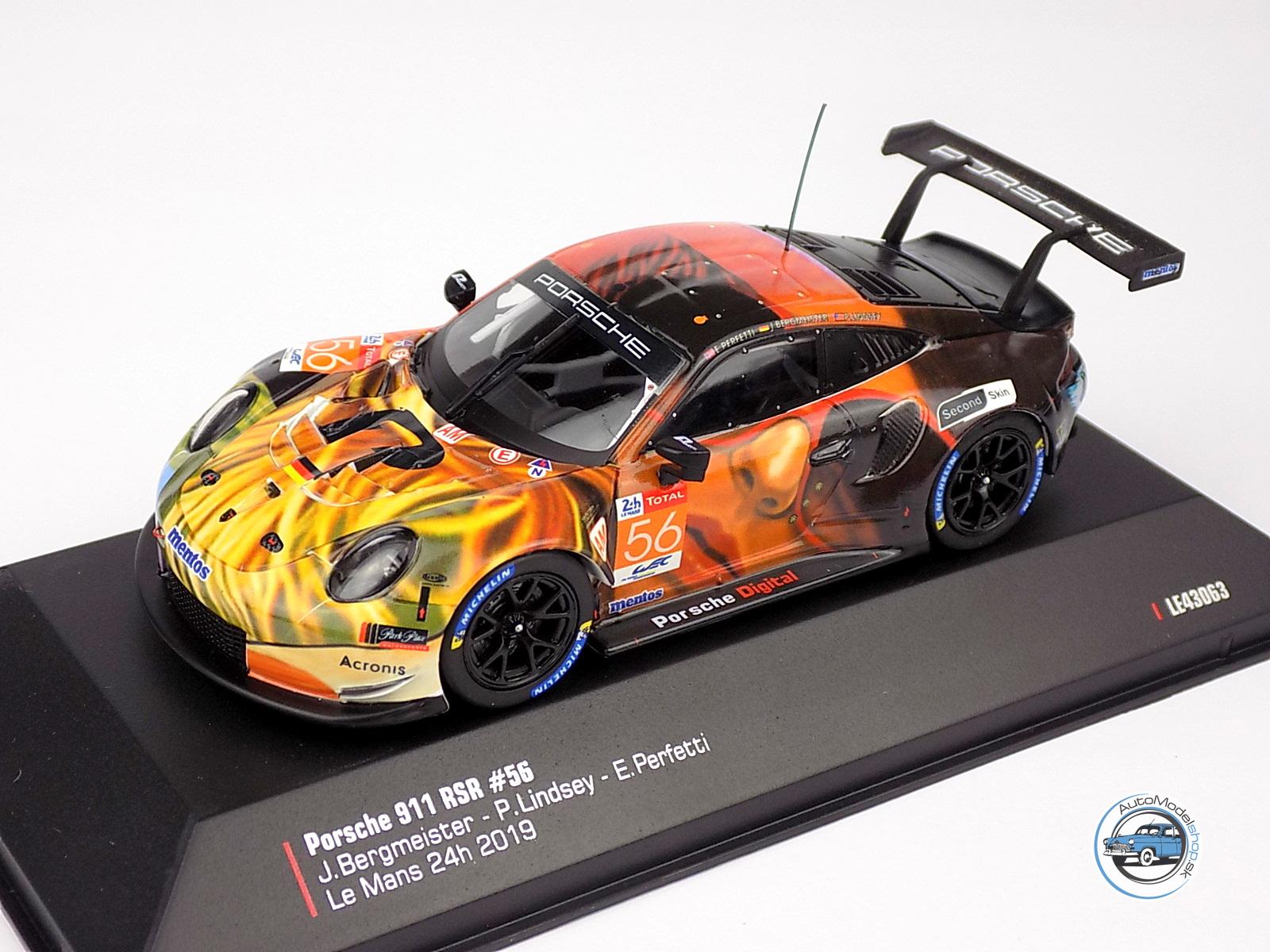 PORSCHE 911 991 RSR TEAM PROJEKT N 56 VÍŤAZ LMGTE AM CLASS 24h LE MANS 2019 J.BERGMEISTER - P.LINDSEY - E.PERFETTI - 1:43 IXO – Obrázok 2