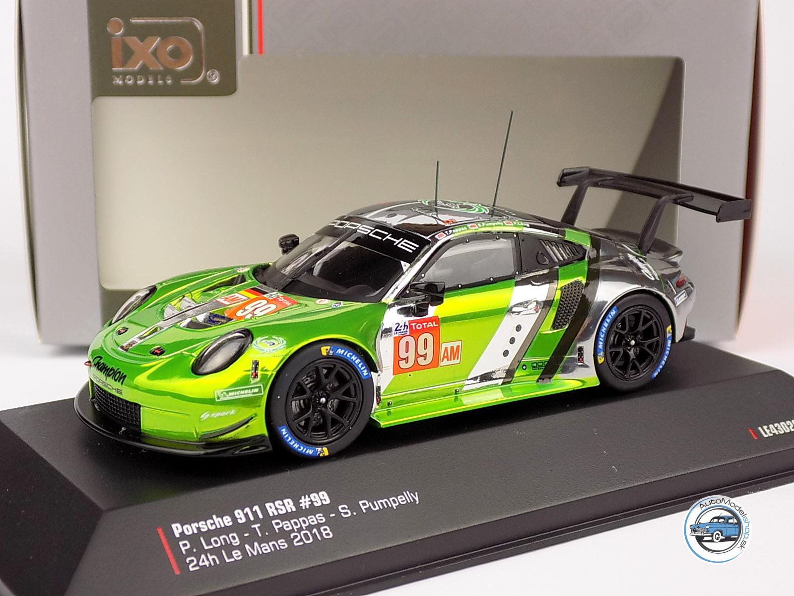 PORSCHE 911 991 RSR TEAM PROTON COMPETITION N 99 24h LE MANS 2018 P.LONG - T.PAPPAS - S.PUMPELLY - 1:43 IXO