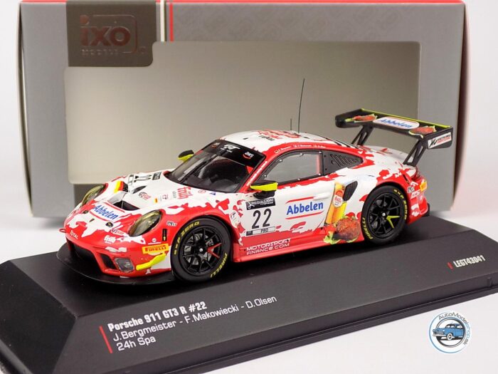 PORSCHE 911 991-2 GT3 R TEAM FRIKARELLI RACING N 22 24h SPA 2020 JORG BERGMEISTER - FREDERIC MAKOWIECKI - DENNIS OLSEN - 1:43 IXO