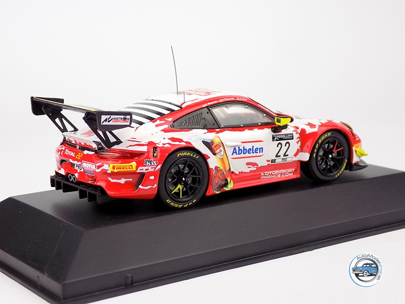 PORSCHE 911 991-2 GT3 R TEAM FRIKARELLI RACING N 22 24h SPA 2020 JORG BERGMEISTER - FREDERIC MAKOWIECKI - DENNIS OLSEN - 1:43 IXO – Obrázok 3