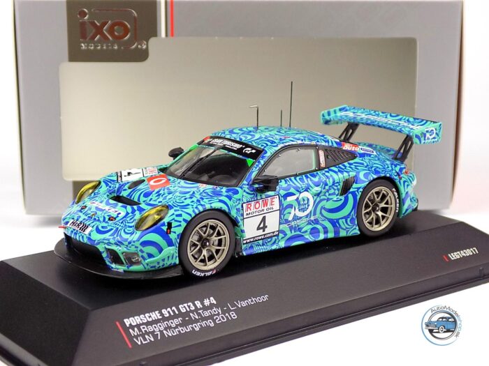 PORSCHE 911 GT3 R FALKEN CAMOUFLAGE DESIGN N 4 VLN NURBURGRING 2018 RAGGINGER - TANDY - VANTHOOR - 1:43 IXO