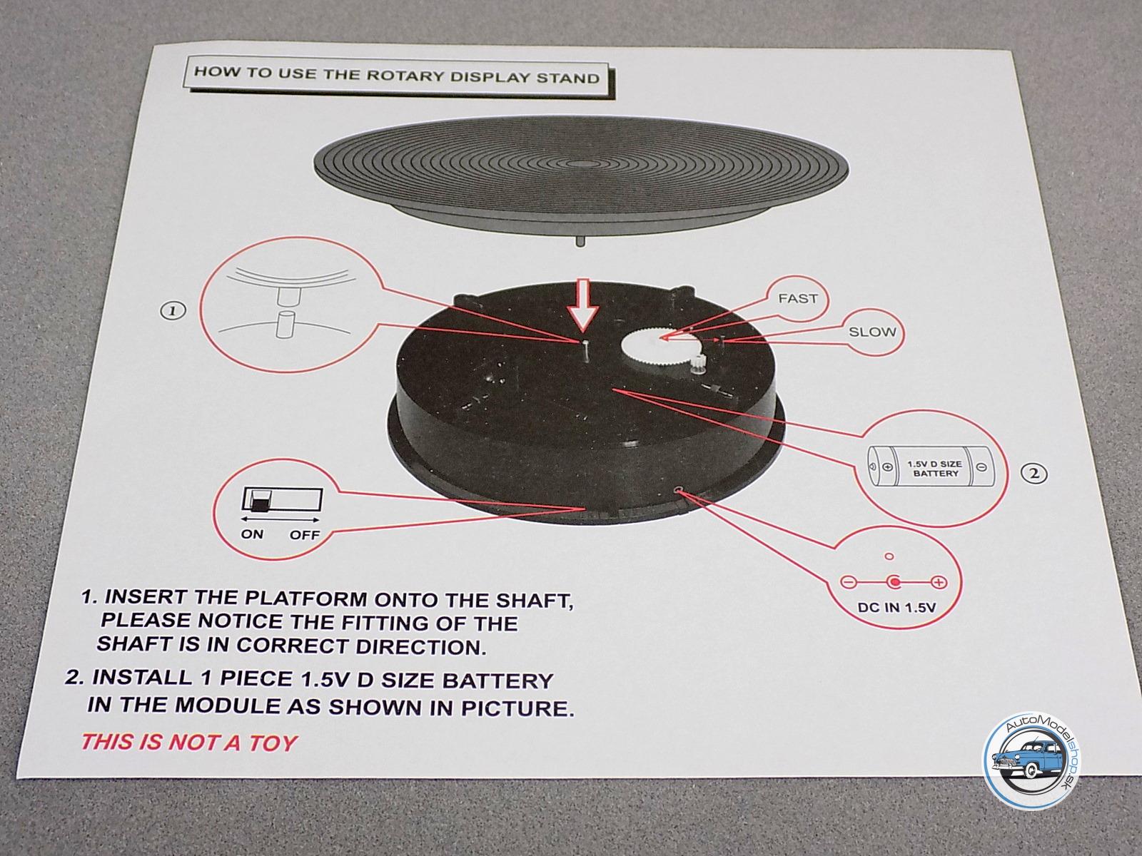 OTOČNÝ ZÁKLADNÝ STOJAN STREDNÝ 25,5cm - SO SVETLOŠEDÝM POVRCHOM - AUTOART PRÍSLUŠENSTVO – Obrázok 5