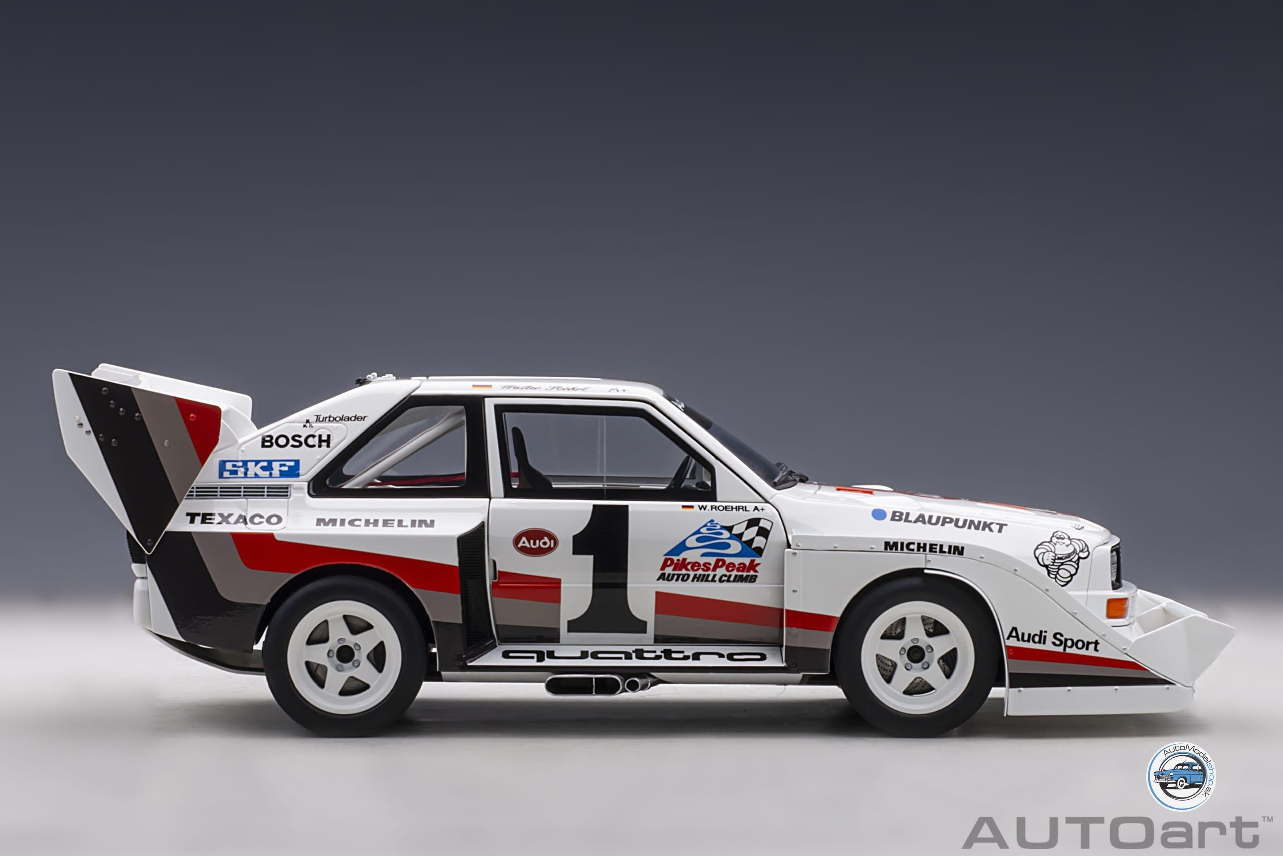 AUDI QUATTRO SPORT S1 N 1 WINNER RALLY PIKES PEAK HILL CLIMB 1987 W.ROHRL - 1:18 AUTOART – Obrázok 4