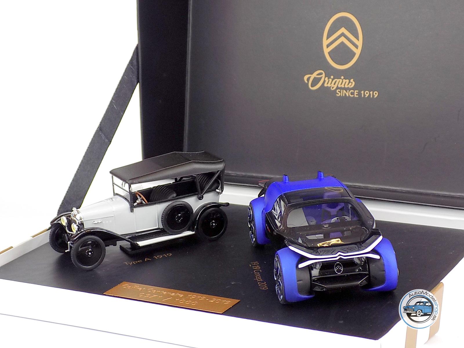 CITROEN SET - 100 ROKOV INOVÁCII - Citroen Typ A 1919 + Citroen Concept 2019 - 1:43 NOREV – Obrázok 3