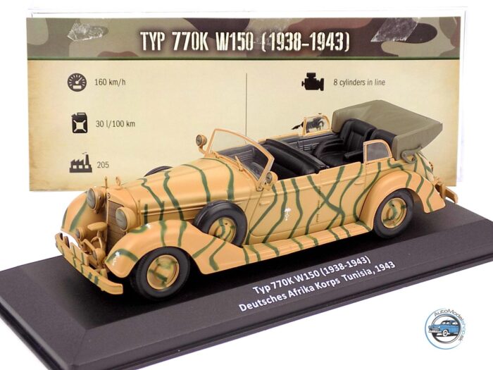 MERCEDES BENZ 770K W150 2.WW-AFRIKA KORPS TUNIS 1943 - 1:43 DeA