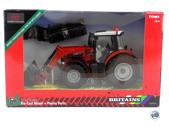 MASSEY FERGUSON 6616 TRAKTOR S ČELNÝM NAKLADAČOM + ŠKRABKA 2016 - 1:32 BRITAINS