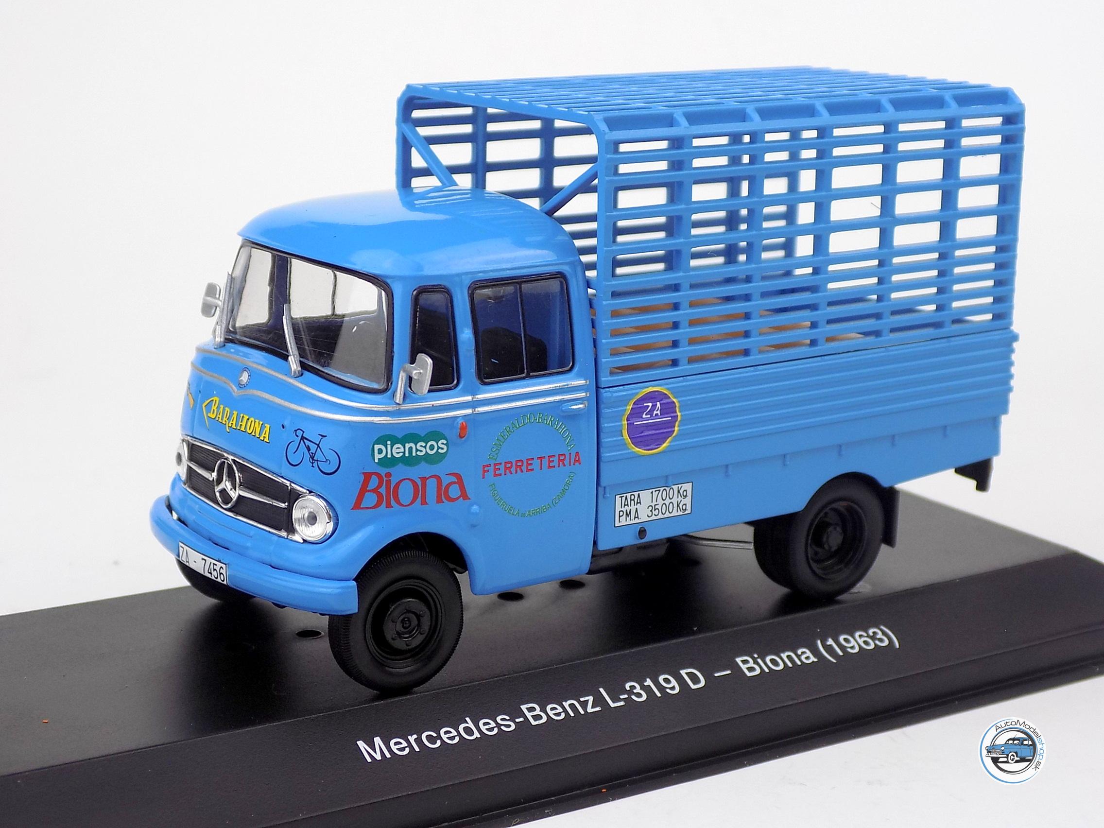 ZĽAVA - POŠKODENÝ OBAL : MERCEDES BENZ L319D PIENSOS BIONA 1963 - 1:43 HACHETTE – Obrázok 2