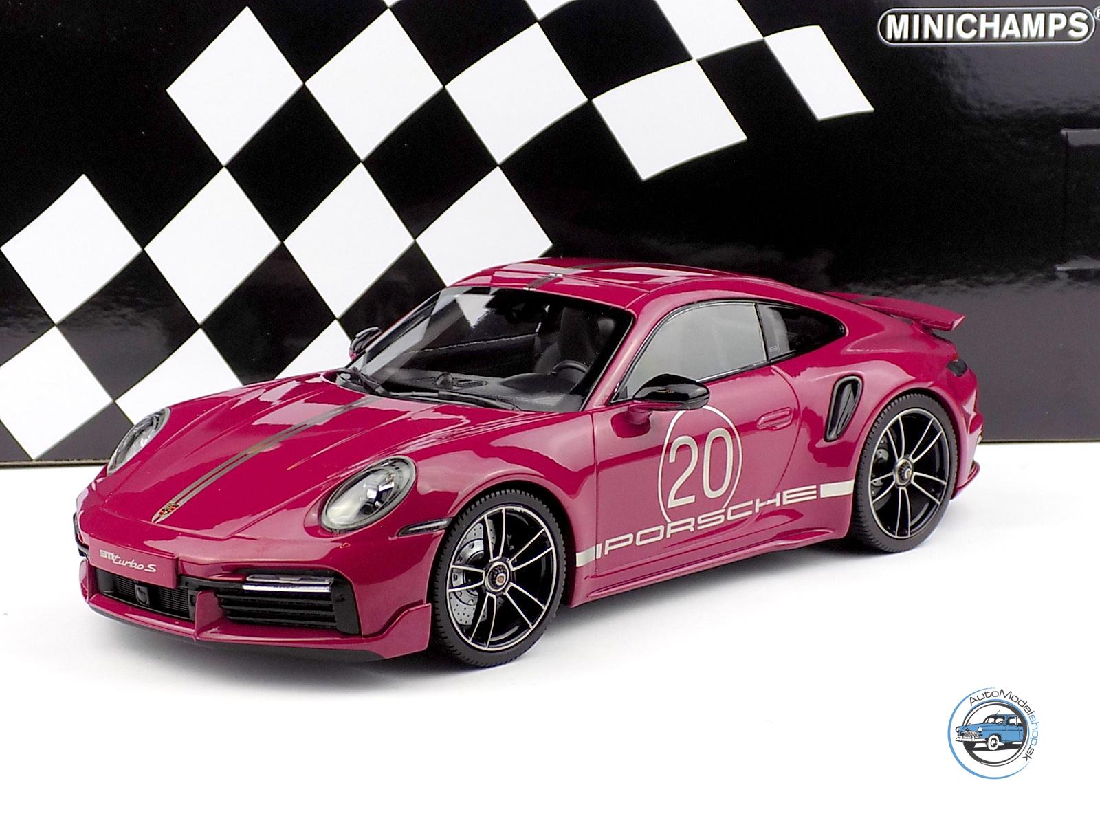 PORSCHE 911 992 TURBO S COUPE N 20 SPORT DESIGN 2021 - 1:18 MINICHAMPS