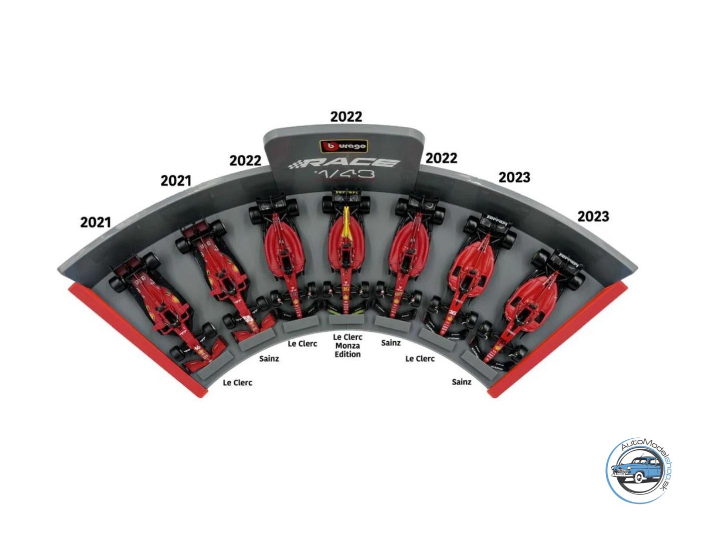 FERRARI 7-SET SF21/F1-75/SF-23 LeClerc/Sainz - 1:43 BBURAGO – Obrázok 2
